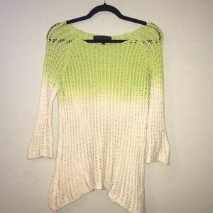 Lumiere cream green ombre knit sweater small